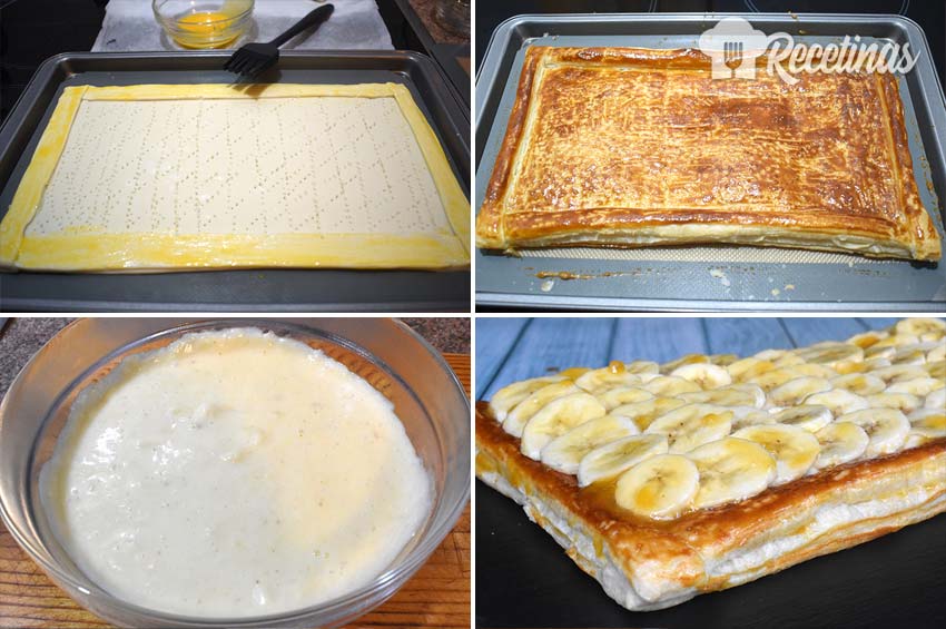 Tarta de plátano casera.