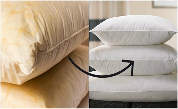 Astuce Miracle pour de Blanchir vos Vieux Oreillers