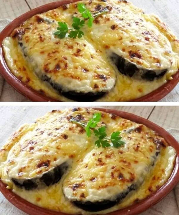 Aubergines farcies au poulet à la béchamel