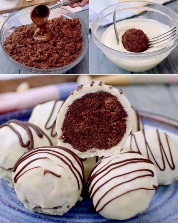 Boules de biscuit au chocolat blanc