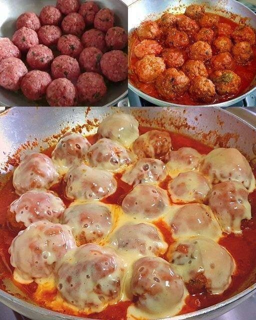 Boulettes de viande à la sauce tomate et au fromage fumé : un plat savoureuxffb
