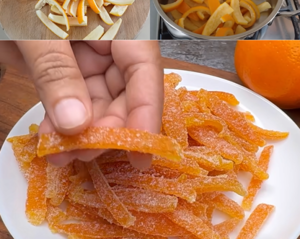 ÉCORCES D’ORANGE CONFITES🍊| Rapides et faciles.