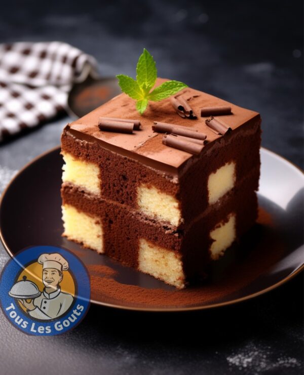Cake damier chocolat vanille