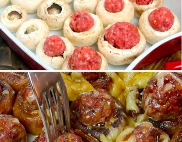 Champignons Farcis aux Boulettes de Viande : Une Recette Facile pour un Dîner Rapide et Délicieux