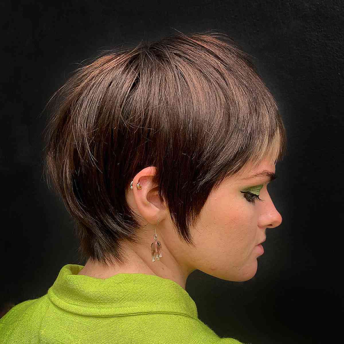Yummy Chocolate Layered Long Pixie