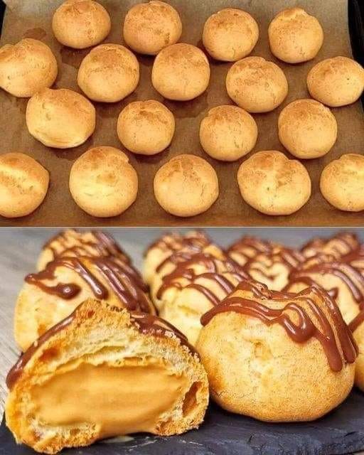Choux fourrés à la crème caramel