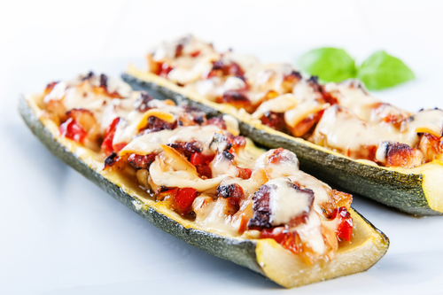 Courgettes farcies au poulet