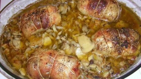 Cuisses de poulet aux champignons farcis