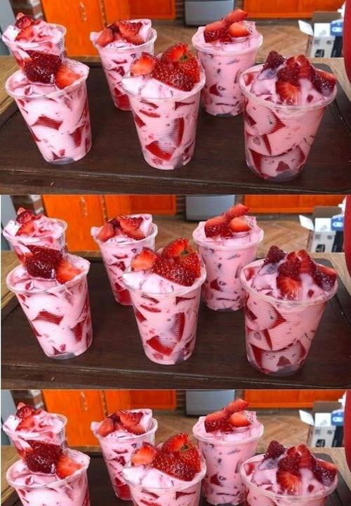 Dessert aux fraises Ruck Zuck avec yaourt