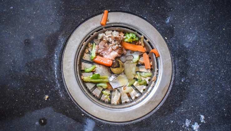 nourriture dans l'évier