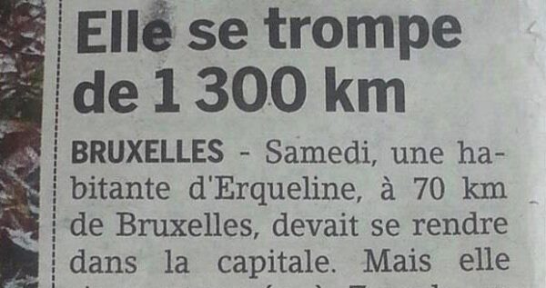 Elle se trompe de 1300 km