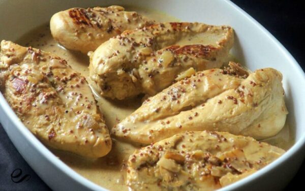 Escalopes de poulet au goût de miel la moutarde