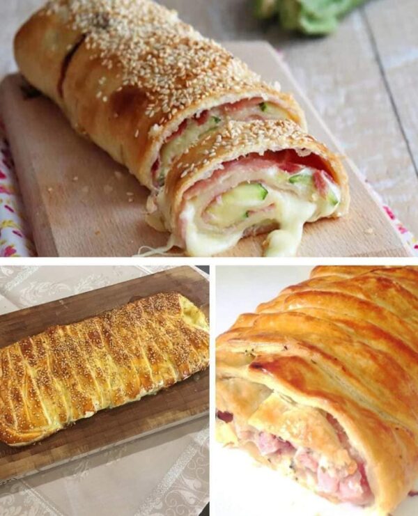 Feuilleté de courgettes à la mozzarella et au jambon