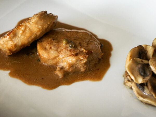 Filet mignon de porc au poivre vert