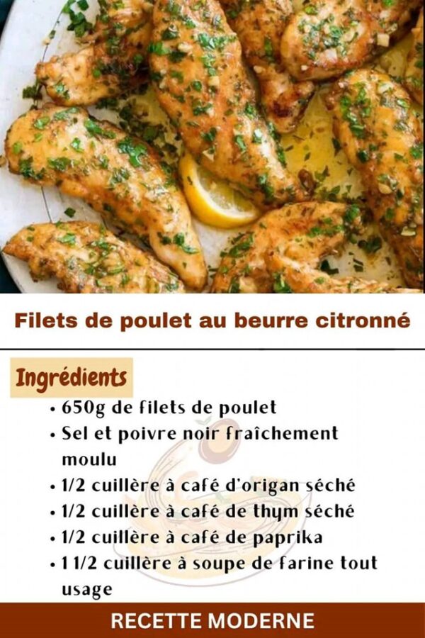 Filets de poulet au beurre citronné