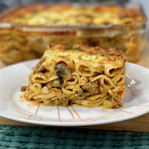 GRATIN DE PÂTES AUX LÉGUMES ET VIANDE