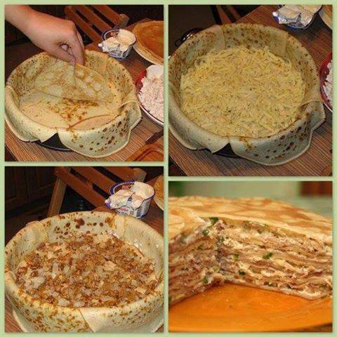 GÂTEAU DE CRÊPES AU THON