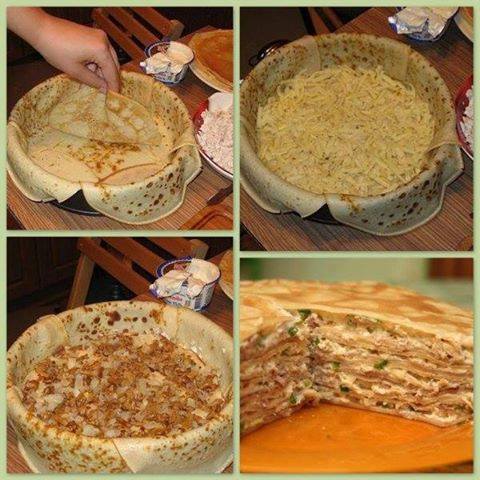 GÂTEAU DE CRÊPES AU THON