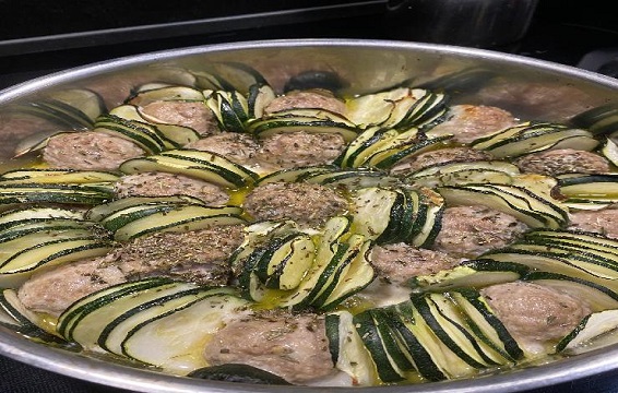 Gratin de Courgettes et Boulette de Veau