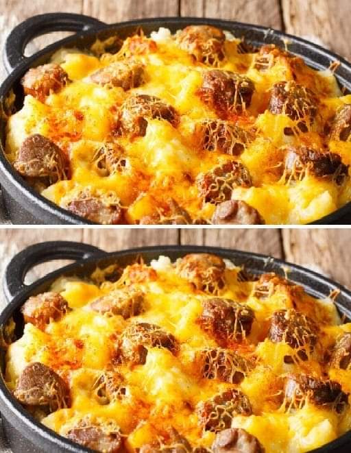 Gratin de pommes de terre à la saucisse fumée