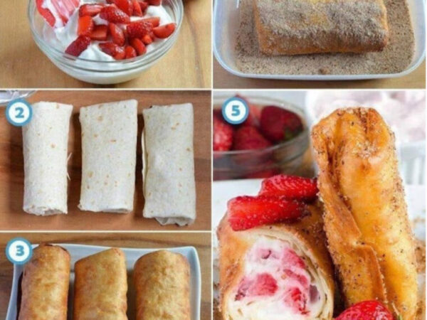 Gâteau au fromage aux fraises Chimichangas