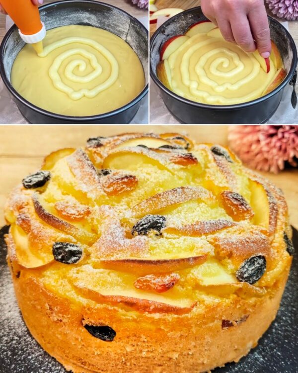 Gâteau aux pommes et à la crème