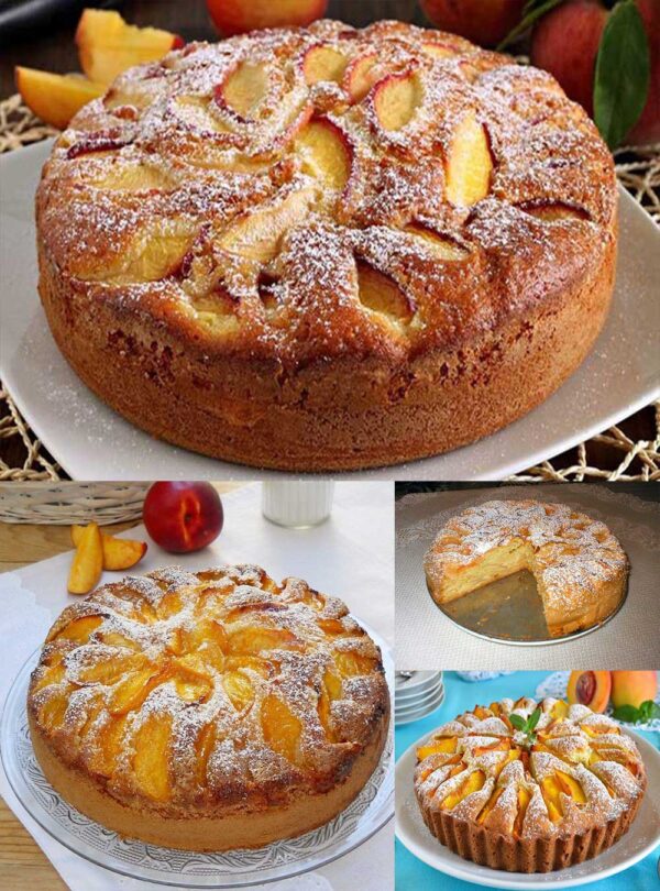 Gâteau moelleux aux pêches