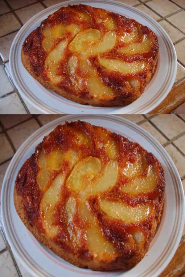 Gâteau renversé aux poires : recette facile