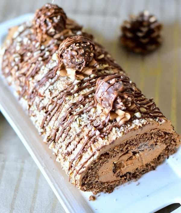 Gâteau roulé au nutella pour noel, recette facile