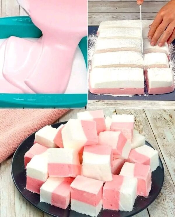 Guimauves roses faites à la maison