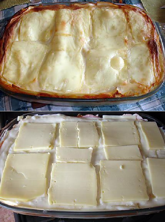 Lasagne jambon et fromage à raclette