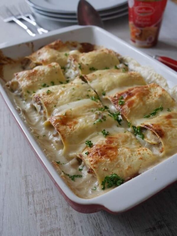 Lasagnes Roulées Au Jambon Et Champignons