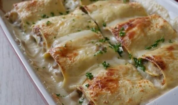 Lasagnes Roulées Au Jambon Et Champignons