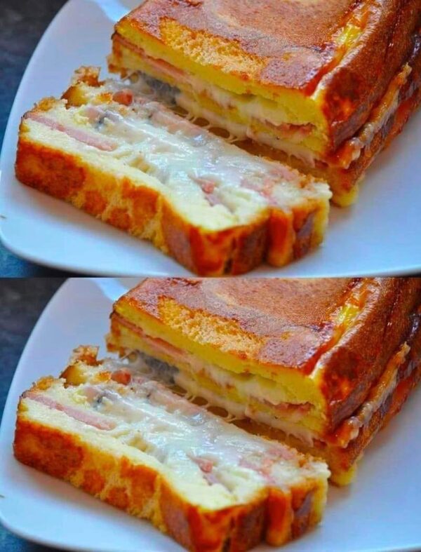 Le croque cake au jambon et au fromage est une recette absolument facile.