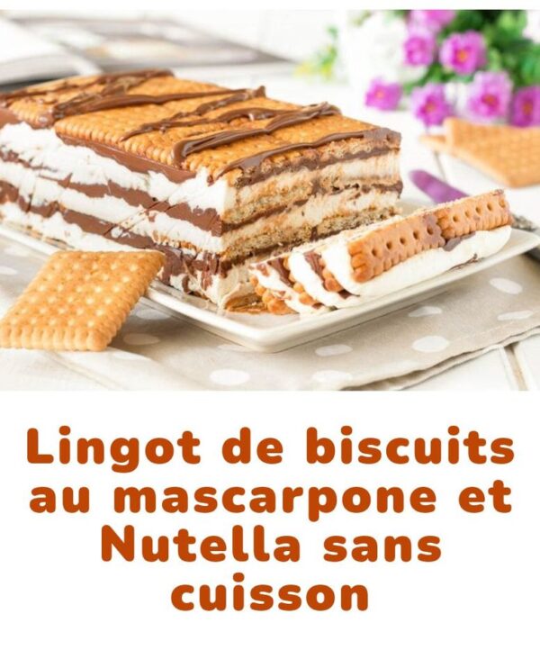 Lingot de biscuits au mascarpone et Nutella sans cuisson