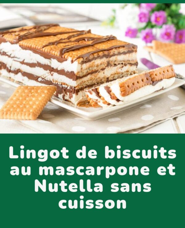 Lingot de biscuits au mascarpone et Nutella sans cuisson