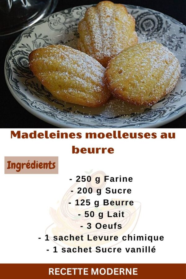 Madeleines moelleuses au beurre