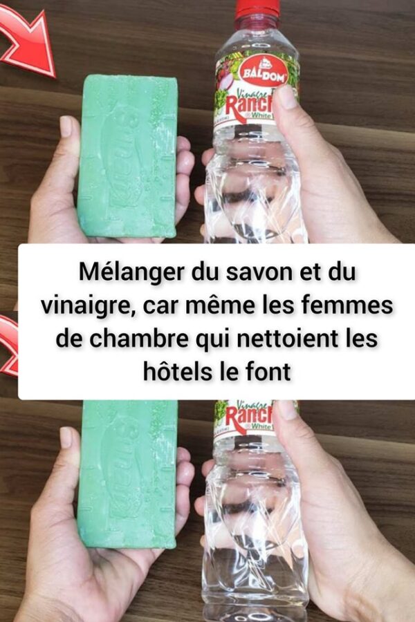 Mélanger du savon et du vinaigre, car même les femmes de chambre qui nettoient les hôtels le font