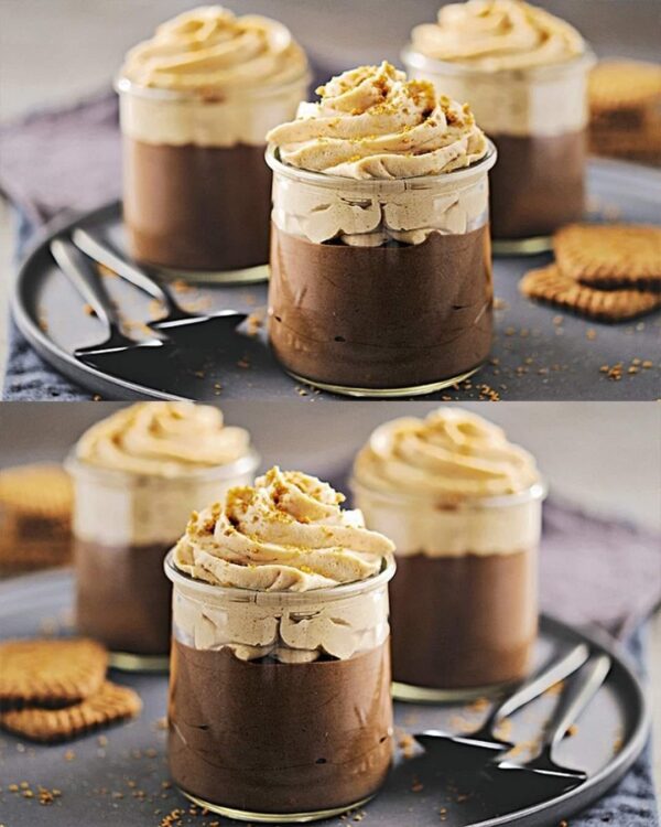 Mousse au chocolat et chantilly aux Spéculoos