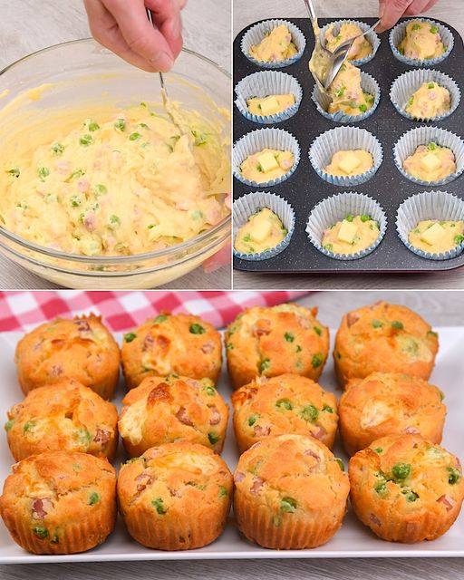Muffins salés aux petits pois : parfaits pour un apéritif savoureux !