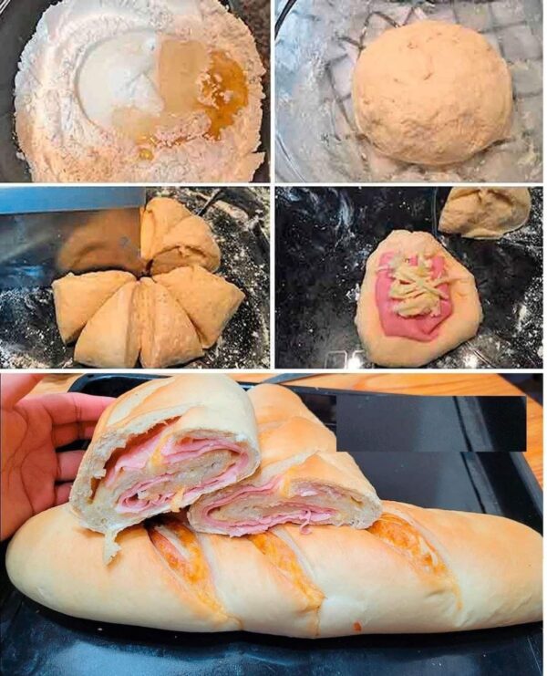 PAIN FARCI AU JAMBON ET FROMAGE