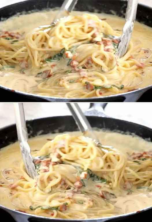 PÂTES ALLA CARBONARA CRÉMEUSES