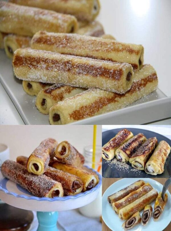 Pain de mie roulé au Nutella façon pain perdu