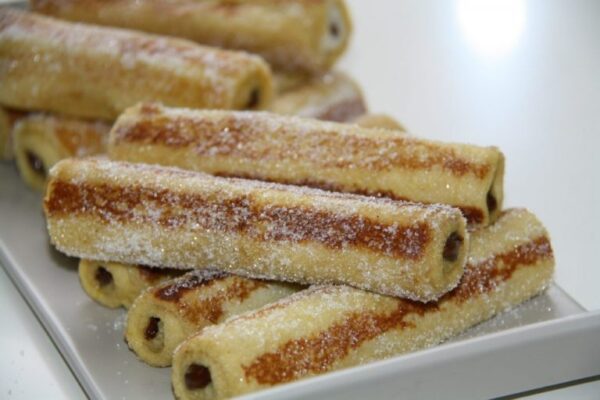 Pain de mie roulé au Nutella façon pain perdu