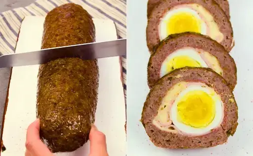 Pain de viande farci aux œufs: la recette de plat principal savoureux sans effort