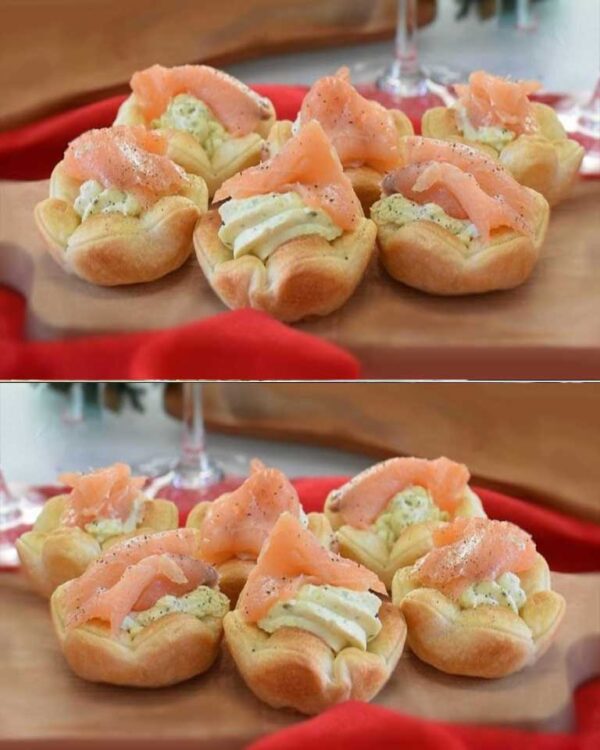 Paniers feuilletés saumon fumé, apéritifs très faciles et délicieux