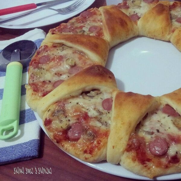 Pizza Couronne à la Pâte briochée salée