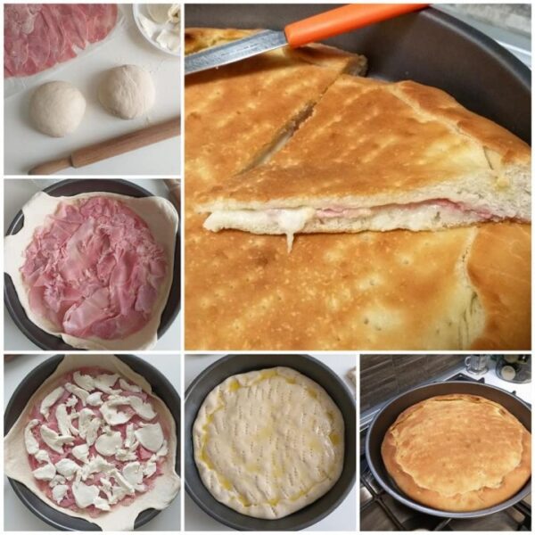 Pizza Farcie au Jambon et à la Mozzarella