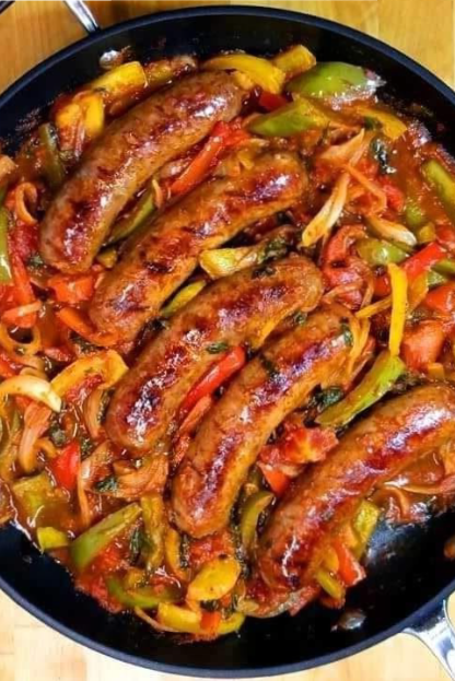 Poivrons et oignons à la saucisse italienne