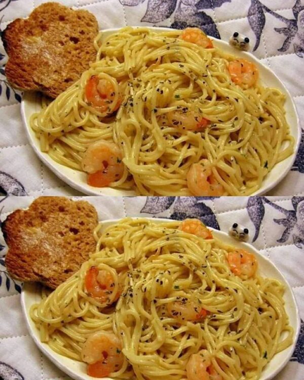 Pâtes aux Crevettes et au Basilic